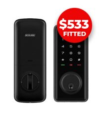 The Schlage Ease S1 deadbolt is available from James Bull, Fitted for $533.00