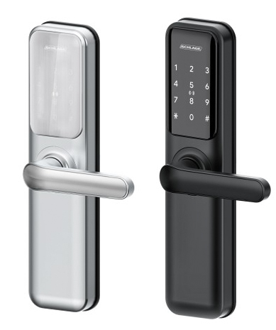 Schlage Resolute image of both Black and Silver front face of lock
